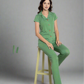 GREEN PJ WITH DOTS