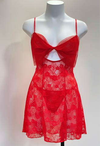 Image of Red open night dress